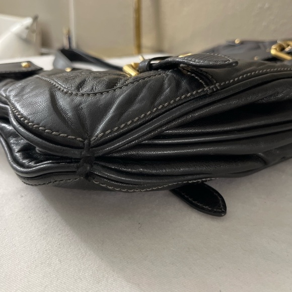 Marc Jacobs Quilted Leather Satchel Tote Black Gold Hardware Made in Italy - Picture 10 of 17